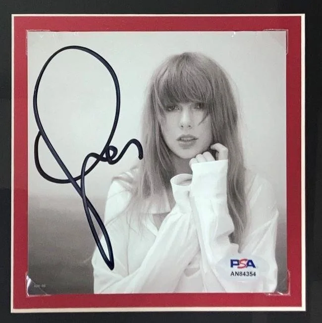 Taylor Swift — Taylor Swift Framed Red Football Jersey w/ Signed Insert PSA/DNA, image 2