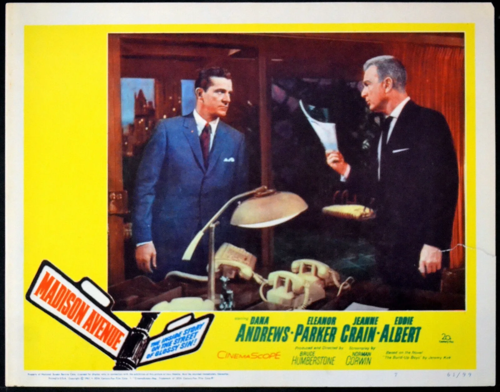 MADISON AVENUE 1961 Dana Andrews, Eddie Albert, Jeanne Crain 6 LOBBY CARDS, изображение 5