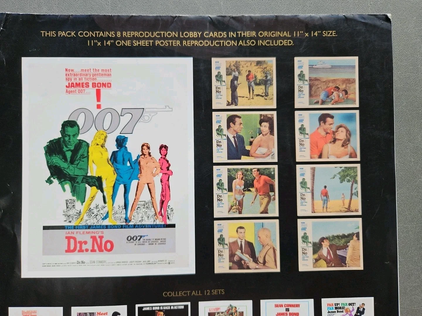 James Bond 007 - DR. NO; Reproduction Lobby Cards; 11" x 14" incl poster, изображение 3
