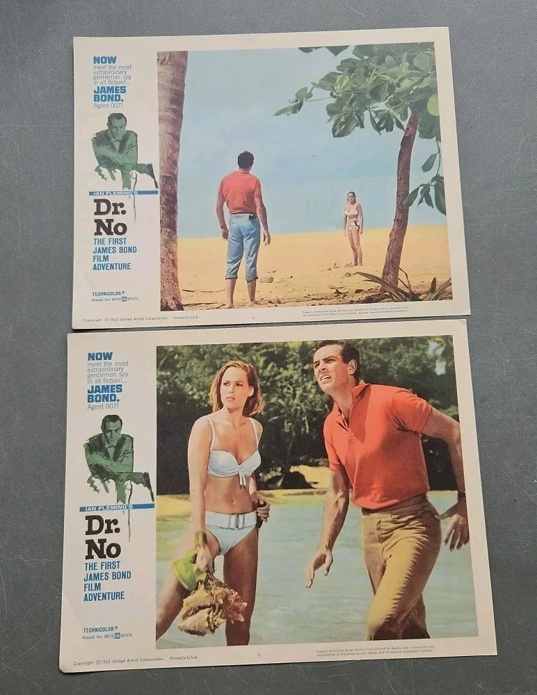 James Bond 007 - DR. NO; Reproduction Lobby Cards; 11" x 14" incl poster, изображение 5