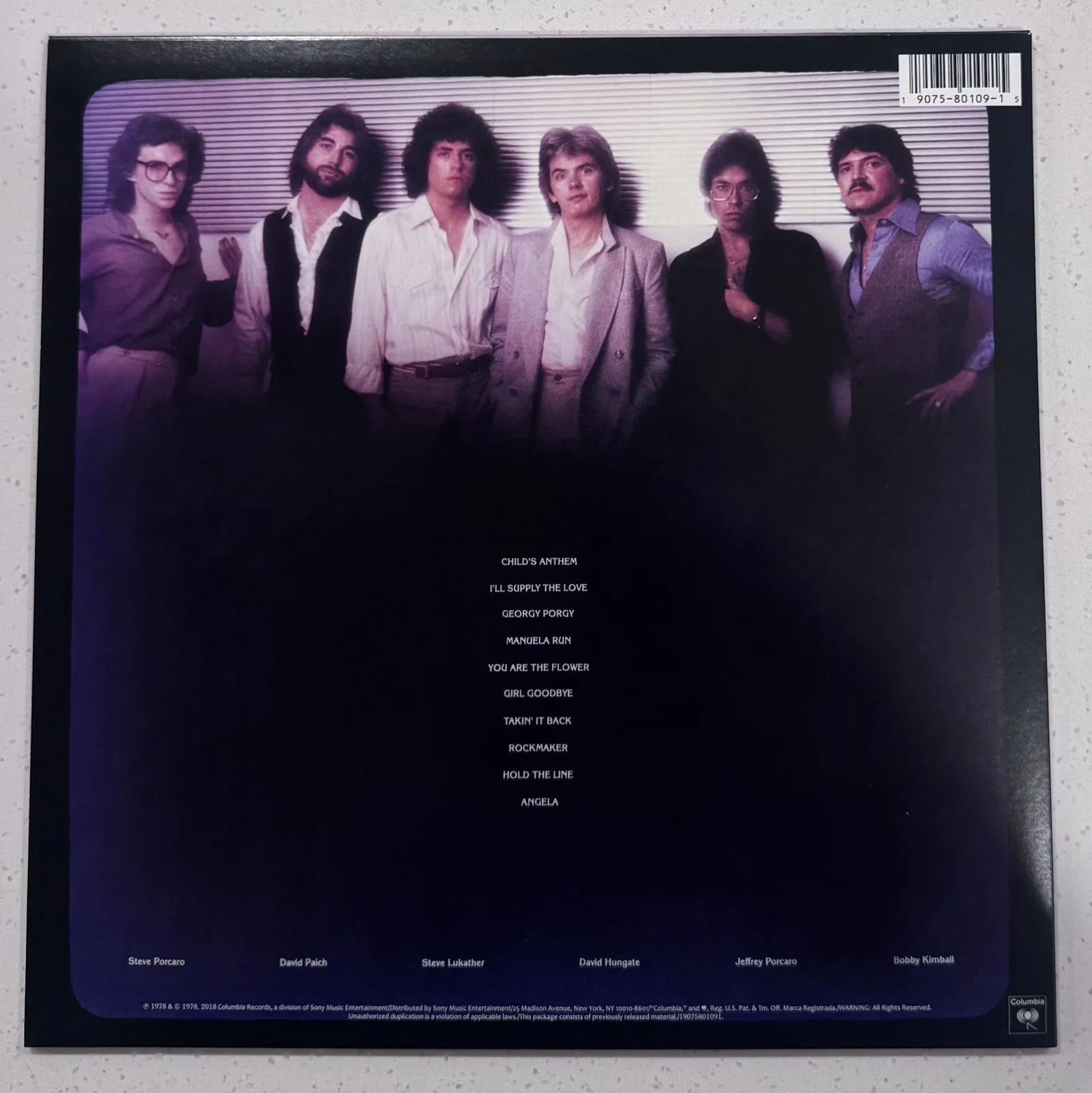 Toto Steve Lukather Autographed Self Titled Vinyl Record Album W/PROOF, image 3