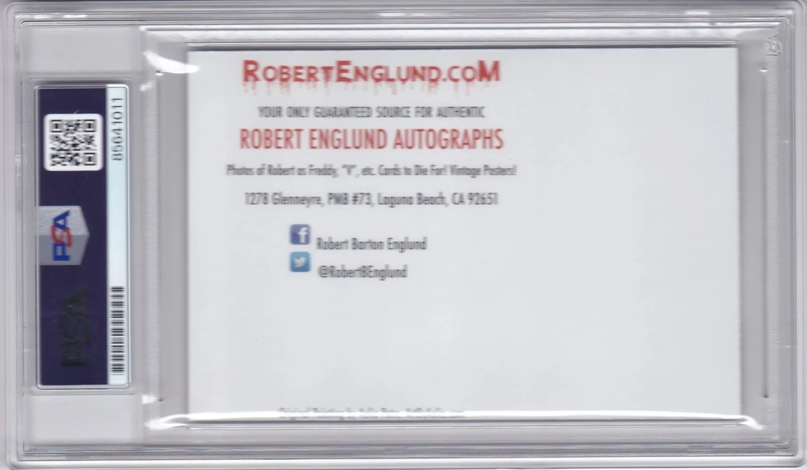 Robert Englund — ROBERT ENGLUND PSA DNA AUTOGRAPHED SIGNED FREDDY KRUEGER 3.5X5 POSTCARD, image 2