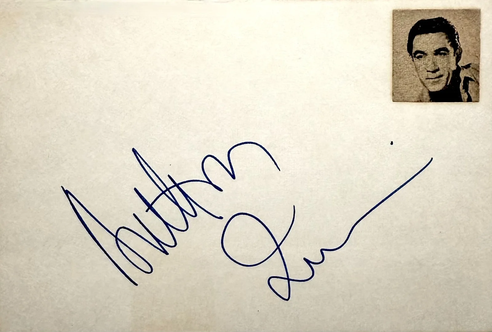 Anthony Quinn — ANTHONY QUINN Signed Autograph 4x6 INDEX CARD Lawrence of Arabia Zorba the Greek, изображение 3