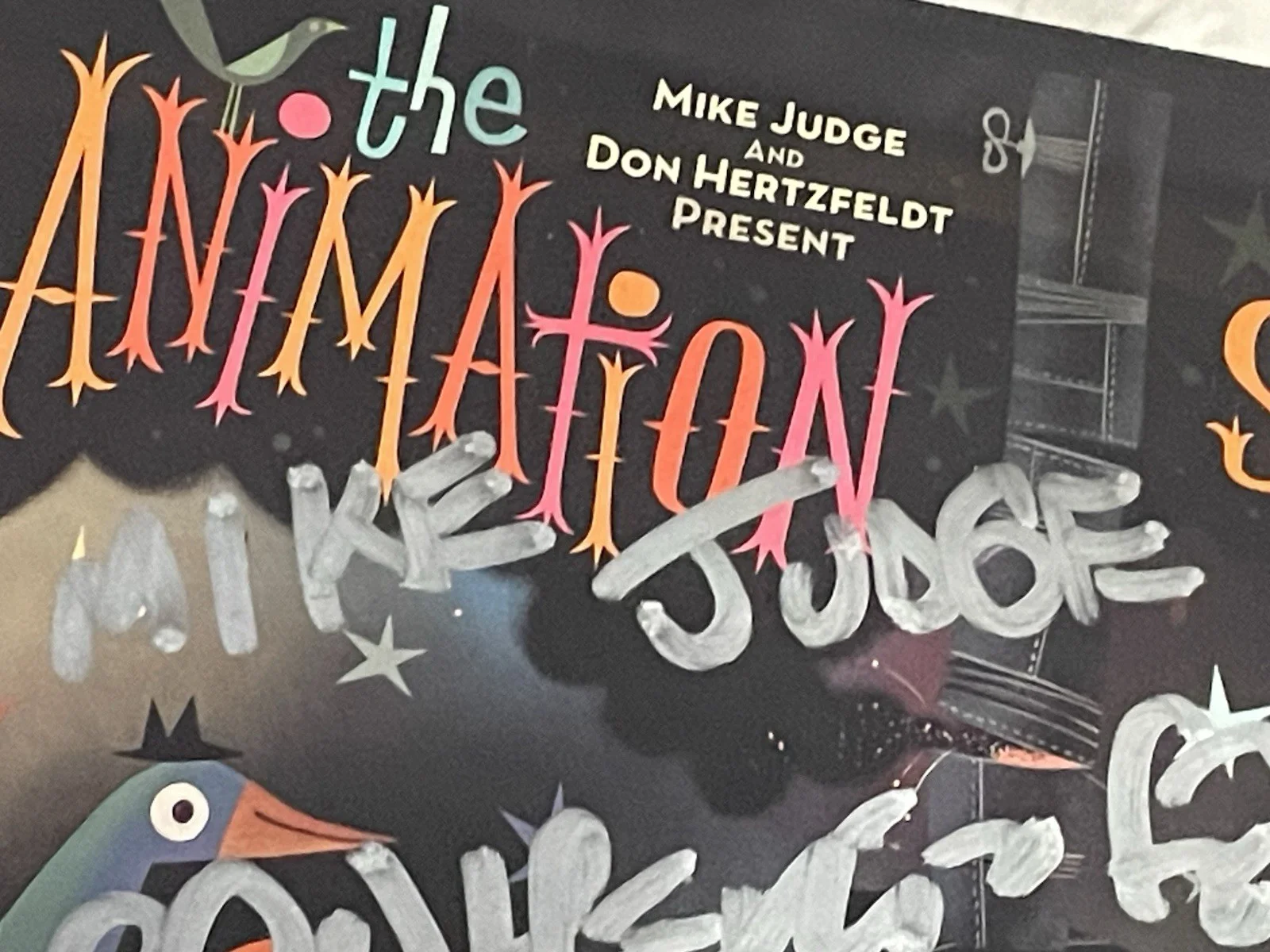 Mike Judge, Don Hertzfeldt — Mike Judge Don Hertzfeldt Signed The Animation Show Concert Poster JSA Beavis, image 3