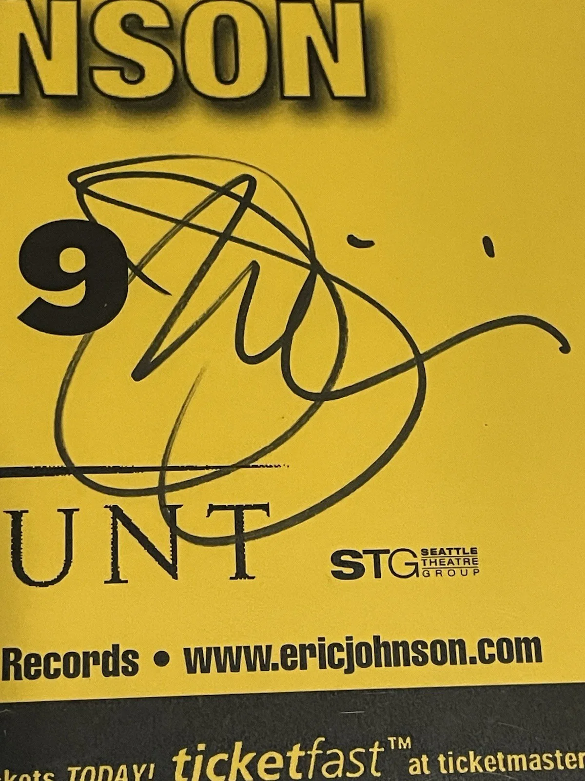 Joe Satriani Eric Johnson Signed Concert Poster Paramount Theater JSA, image 3