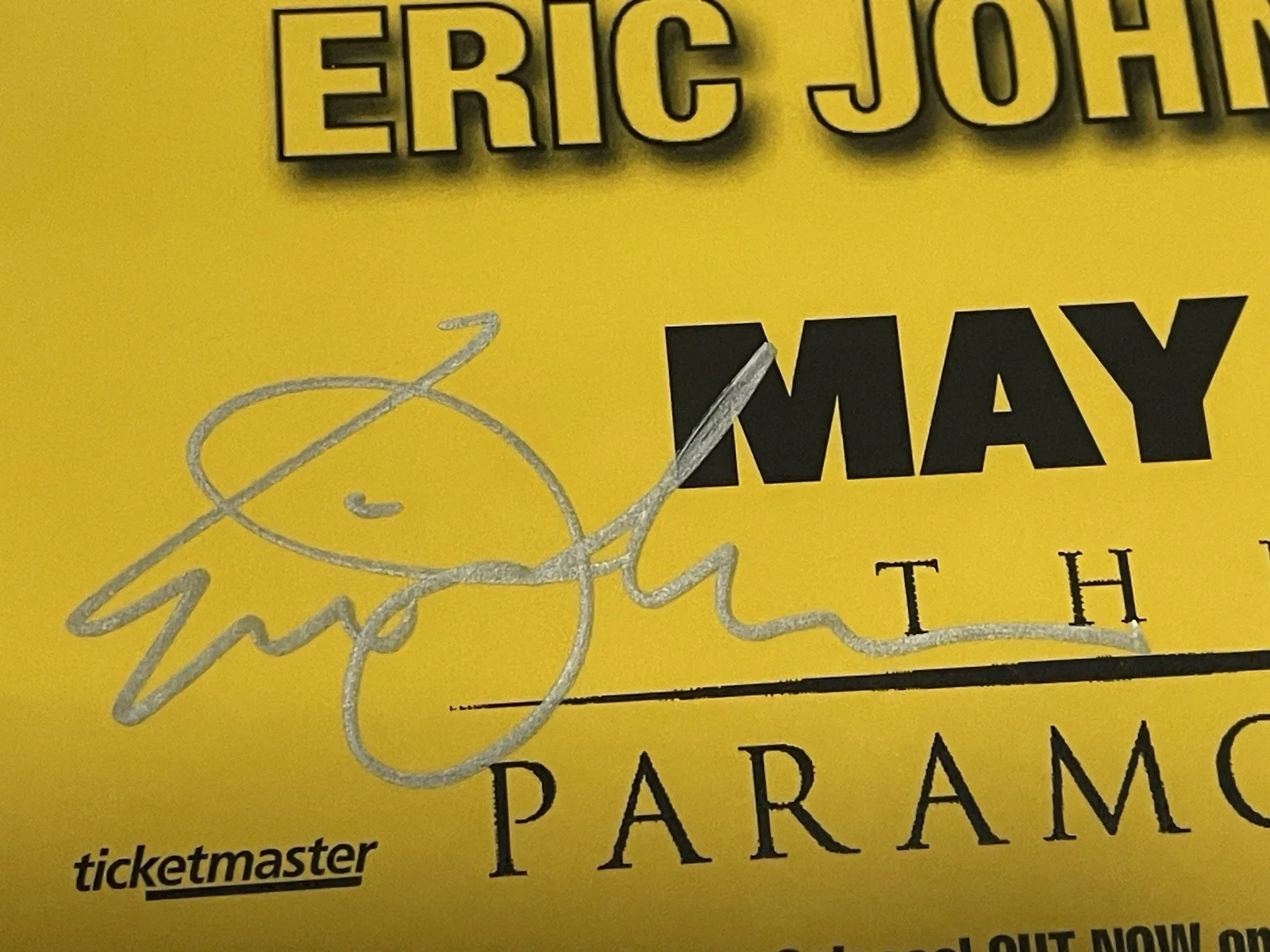 Joe Satriani Eric Johnson Signed Concert Poster Paramount Theater JSA, image 4