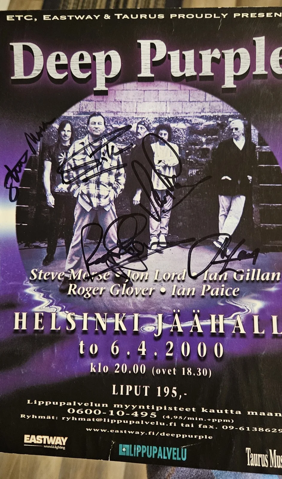 Deep Purple Full Band Autographed 8x10 Poster ( JSA COA), image 2