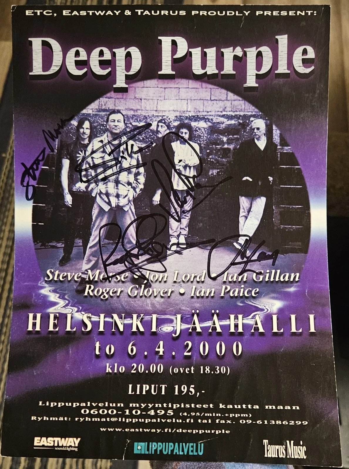 Deep Purple Full Band Autographed 8x10 Poster ( JSA COA), image 4
