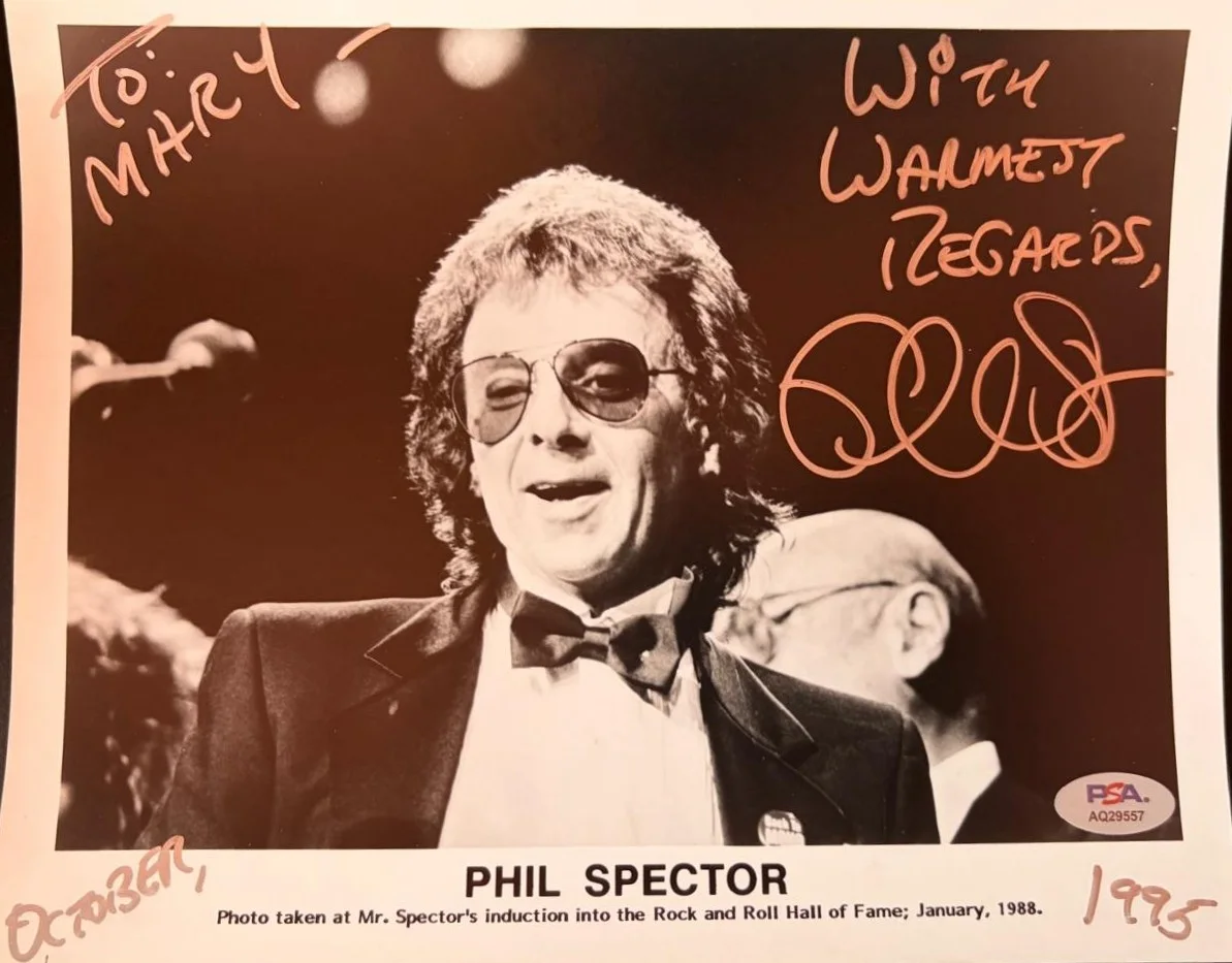 Phil Spector — PHIL SPECTOR SIGNED AUTOGRAPHED 8X10 PHOTO WALL OF SOUND LET IT BE PSA COA