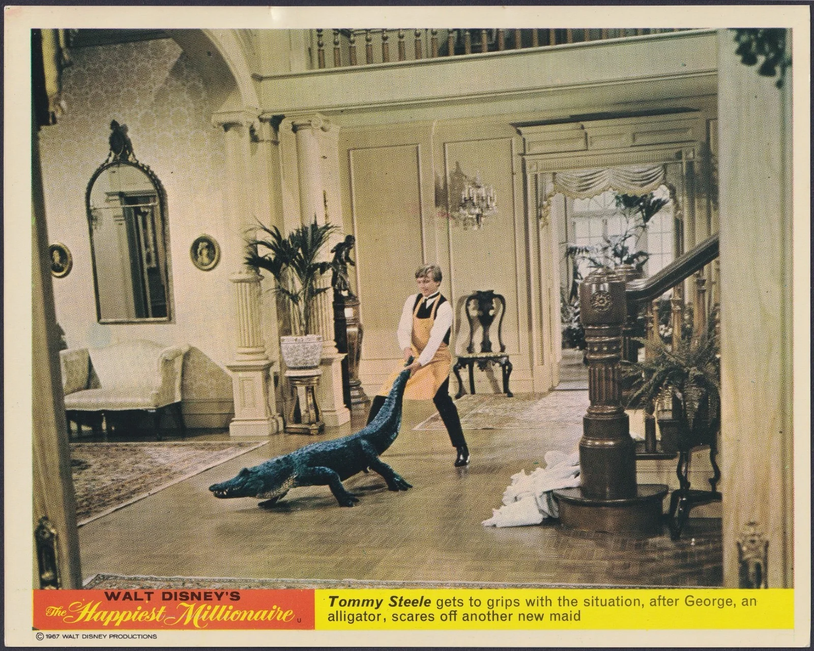 Happiest Millionaire 12x ORIGINAL UK FOH Lobby Cards Disney Tommy Steele 1967, изображение 3