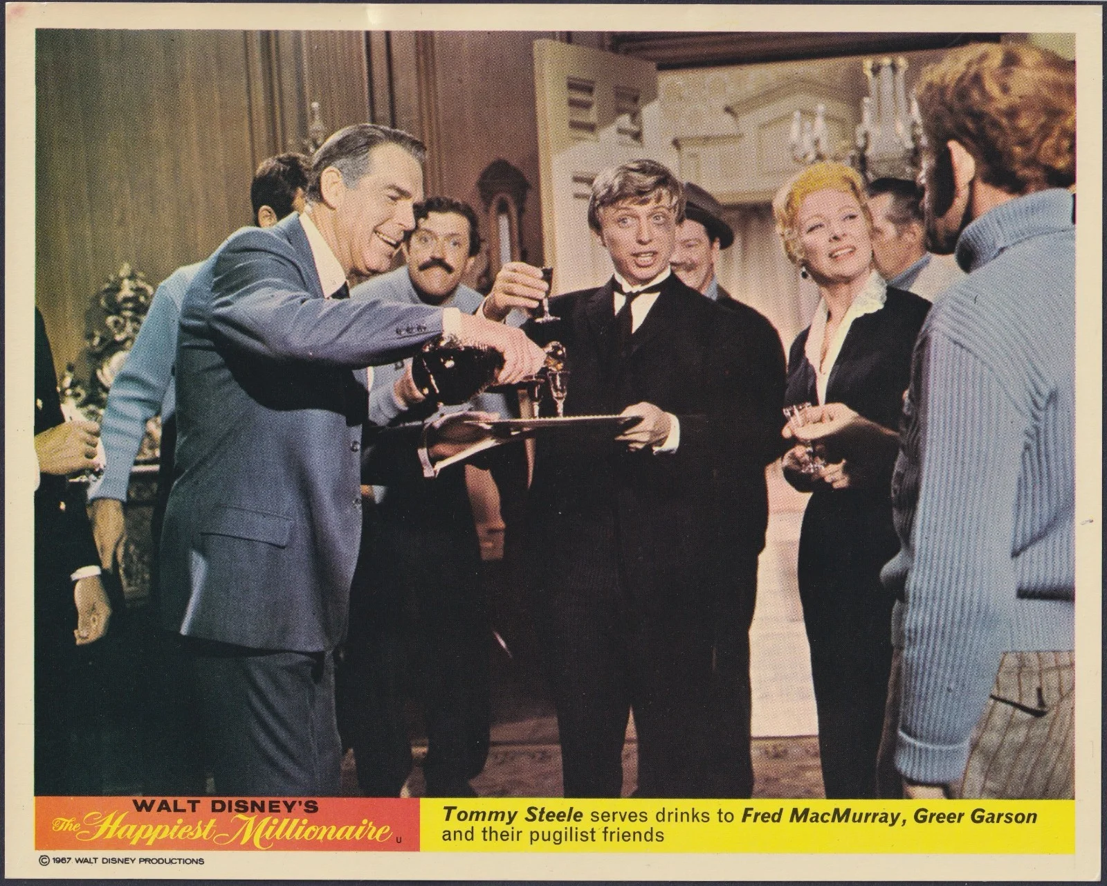 Happiest Millionaire 12x ORIGINAL UK FOH Lobby Cards Disney Tommy Steele 1967, изображение 5