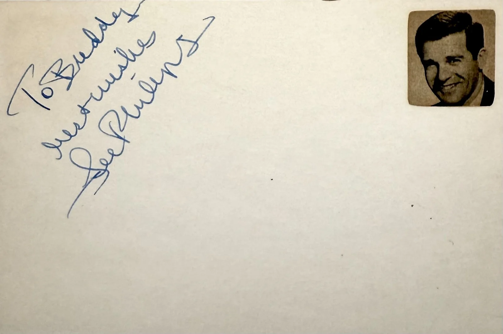 Lee Philips — LEE PHILIPS Autographed Signed 4"x 6" INDEX CARD Samson and Delilah PEYTON PLACE, image 3