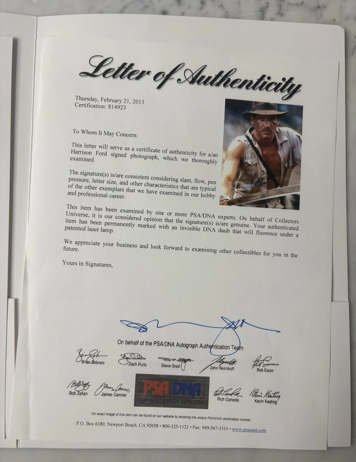 Harrison Ford Signed Indiana Jones Temple Of Doom Photo Autograph PSA COA 11x14, изображение 5