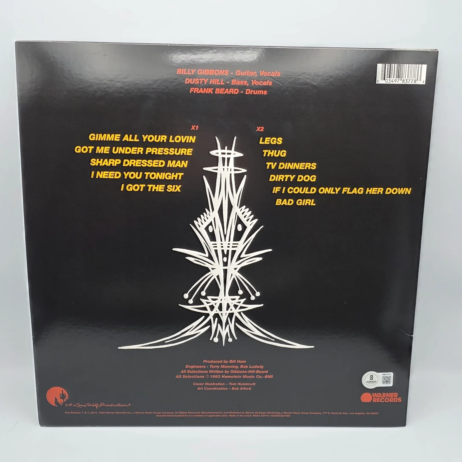 Billy Gibbons ZZ Top Signed Eliminator Vinyl LP Proof Beckett Legs, изображение 2