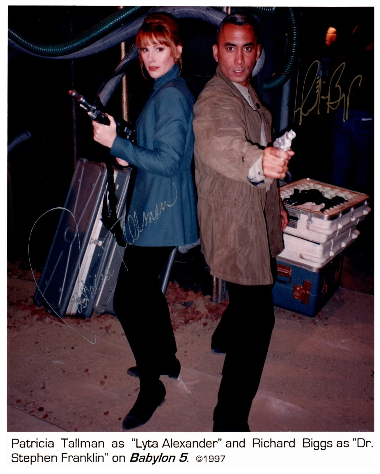 Patricia Tallman and Richard Biggs — Babylon 5 Signed Patricia Tallman and Richard Biggs 8x10 Press Photo Print