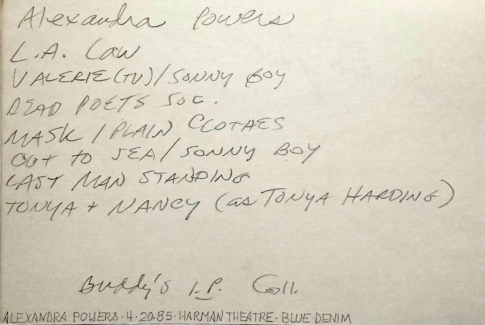 Alexandra Powers — ALEXANDRA POWERS Autographed Signed 4x6 INDEX CARD Dead Poets Society RISING SUN, изображение 4