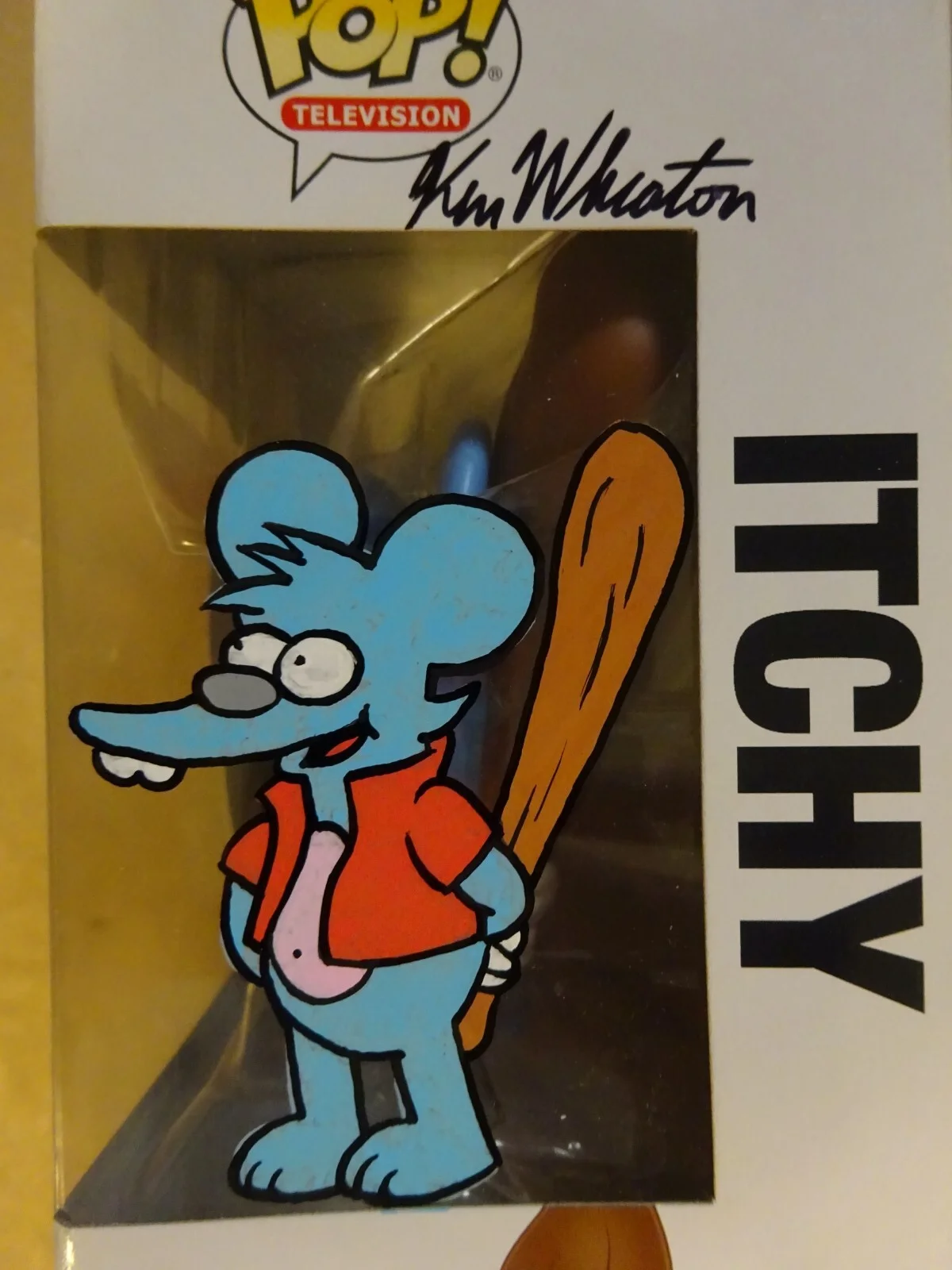 Ken Wheaton — Ken Wheaton Signed & Sketched The Simpsons Itchy Funko Pop JSA COA, изображение 4