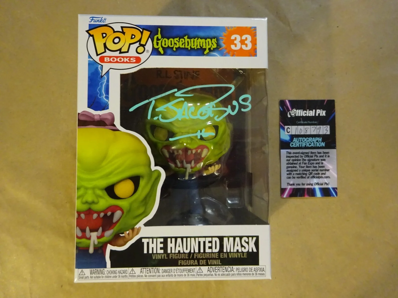 Tim Jacobus — Signed Tim Jacobus The Haunted Mask Autographed Goosebumps Funko Pop OPIX