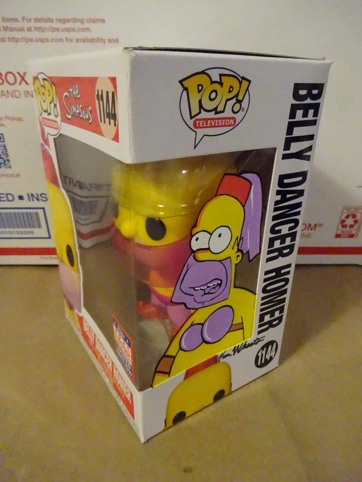 Ken Wheaton — Ken Wheaton Signed & Sketched The Simpsons Belly Dancer Homer Funko Pop JSA COA, изображение 2