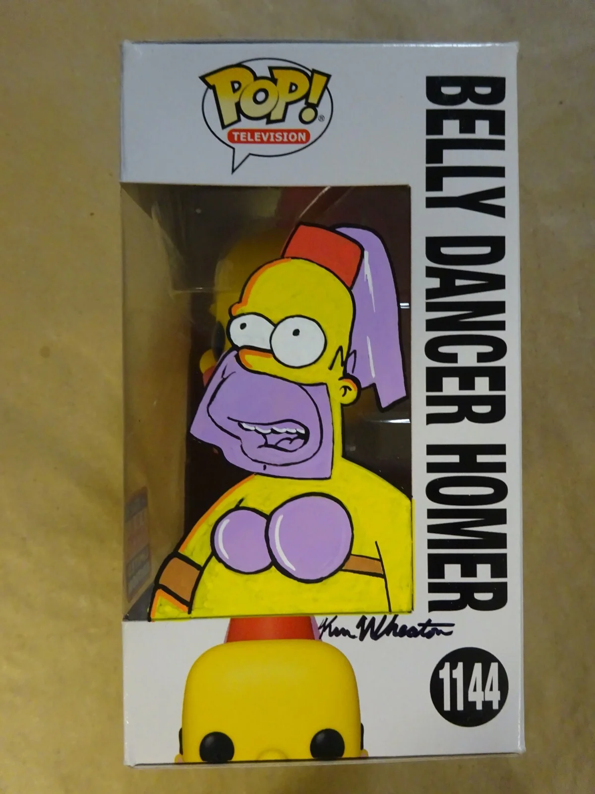 Ken Wheaton — Ken Wheaton Signed & Sketched The Simpsons Belly Dancer Homer Funko Pop JSA COA, изображение 3