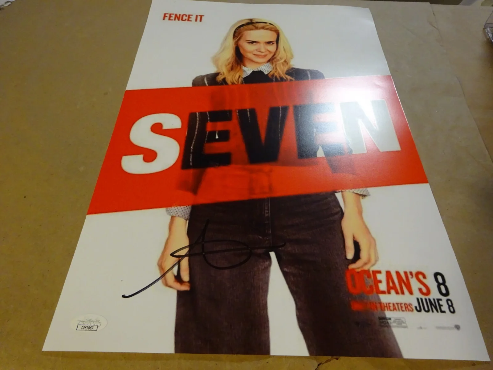 Sarah Paulson — Signed Sarah Paulson Autographed Ocean's Eight 12"x18" Photo JSA COA, image 2