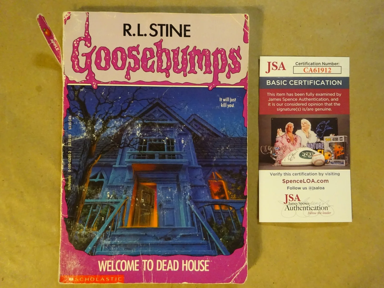 RL Stine & Tim Jacobus — Signed RL Stine Tim Jacobus Welcome To Dead House Goosebumps 1st Ed Book JSA COA
