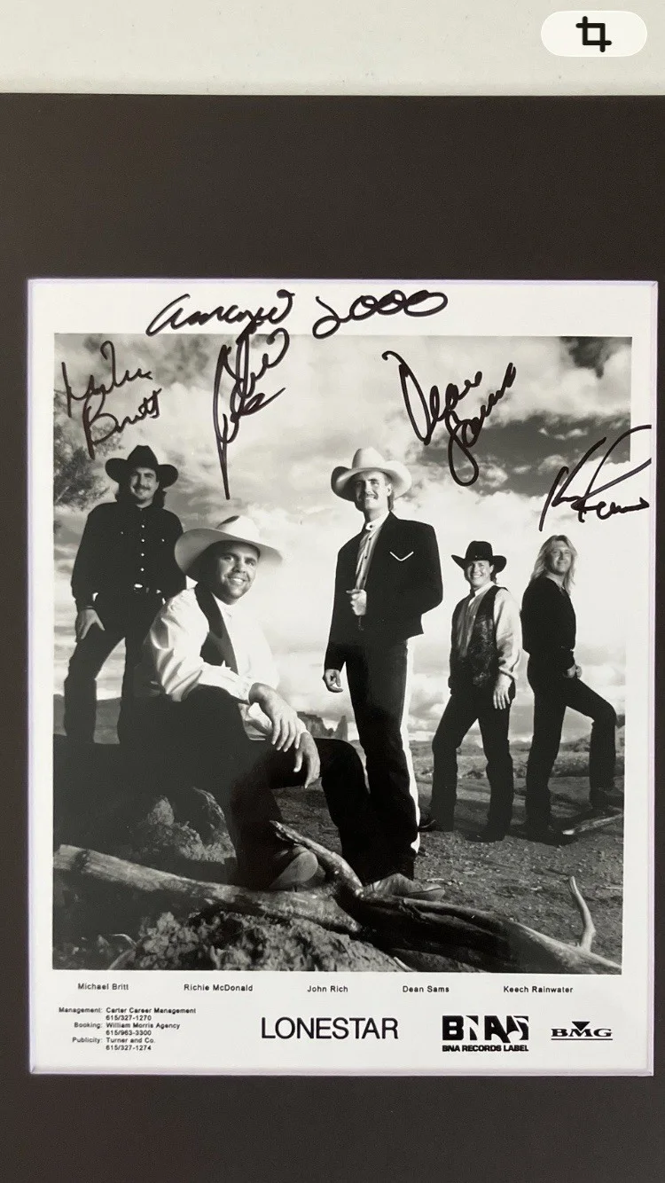 LONESTAR COUNTRY BAND SIGNED/AUTOGRAPHED 8x10 PHOTO SONG LYRICS WITH COA, изображение 2