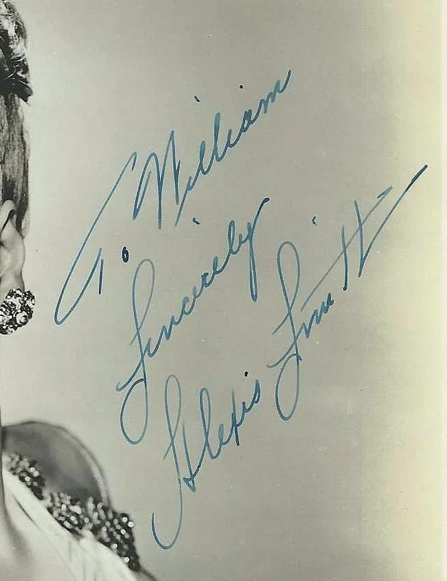 ALEXIS SMITH — ALEXIS SMITH VINTAGE SIGNED PHOTO 8x10 AUTOGRAPH WORLD COA, изображение 2