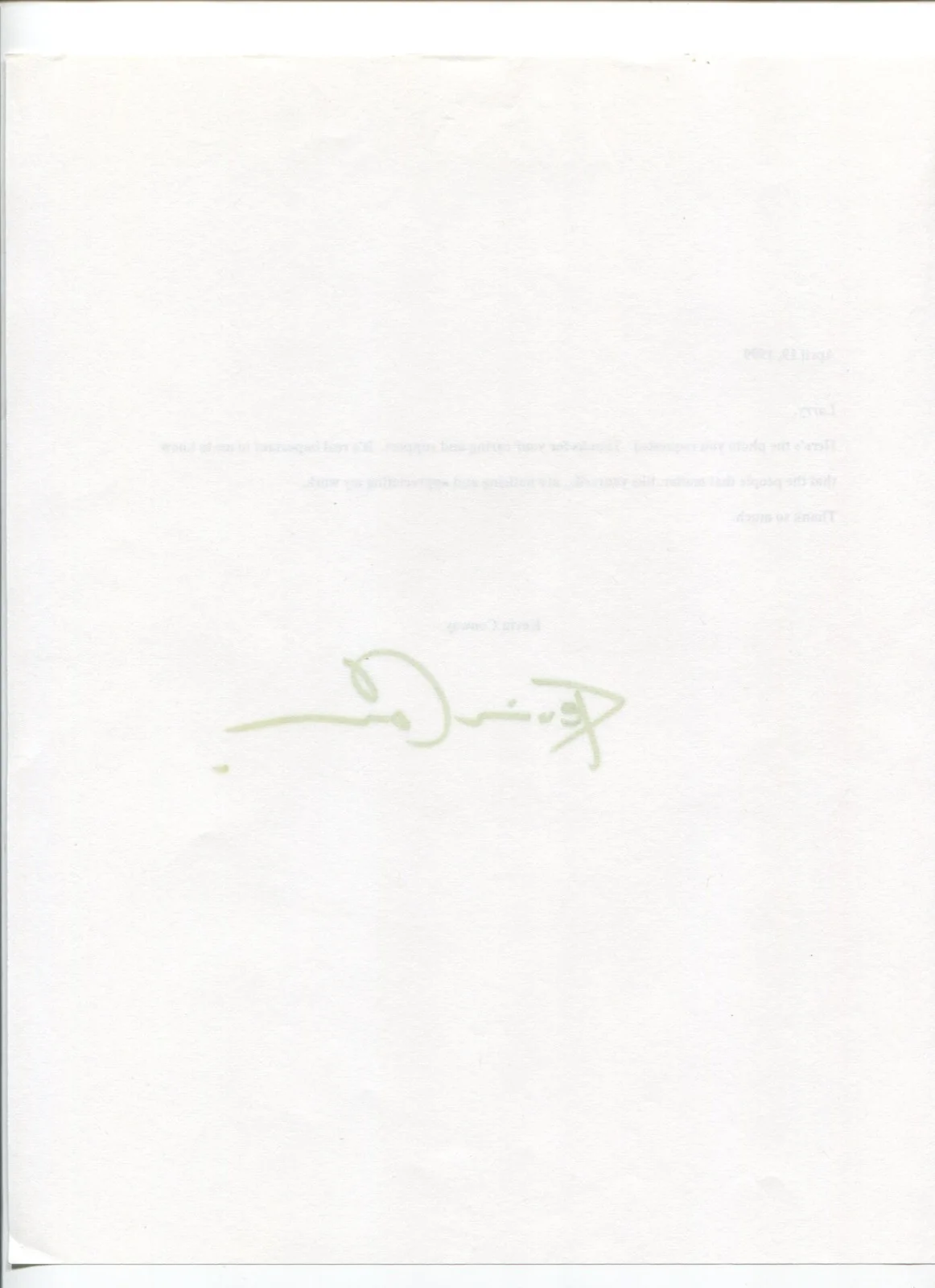 Kevin Conway — Kevin Conway Signed Letter From 1999 Autographed Batman The Animated Series, изображение 2