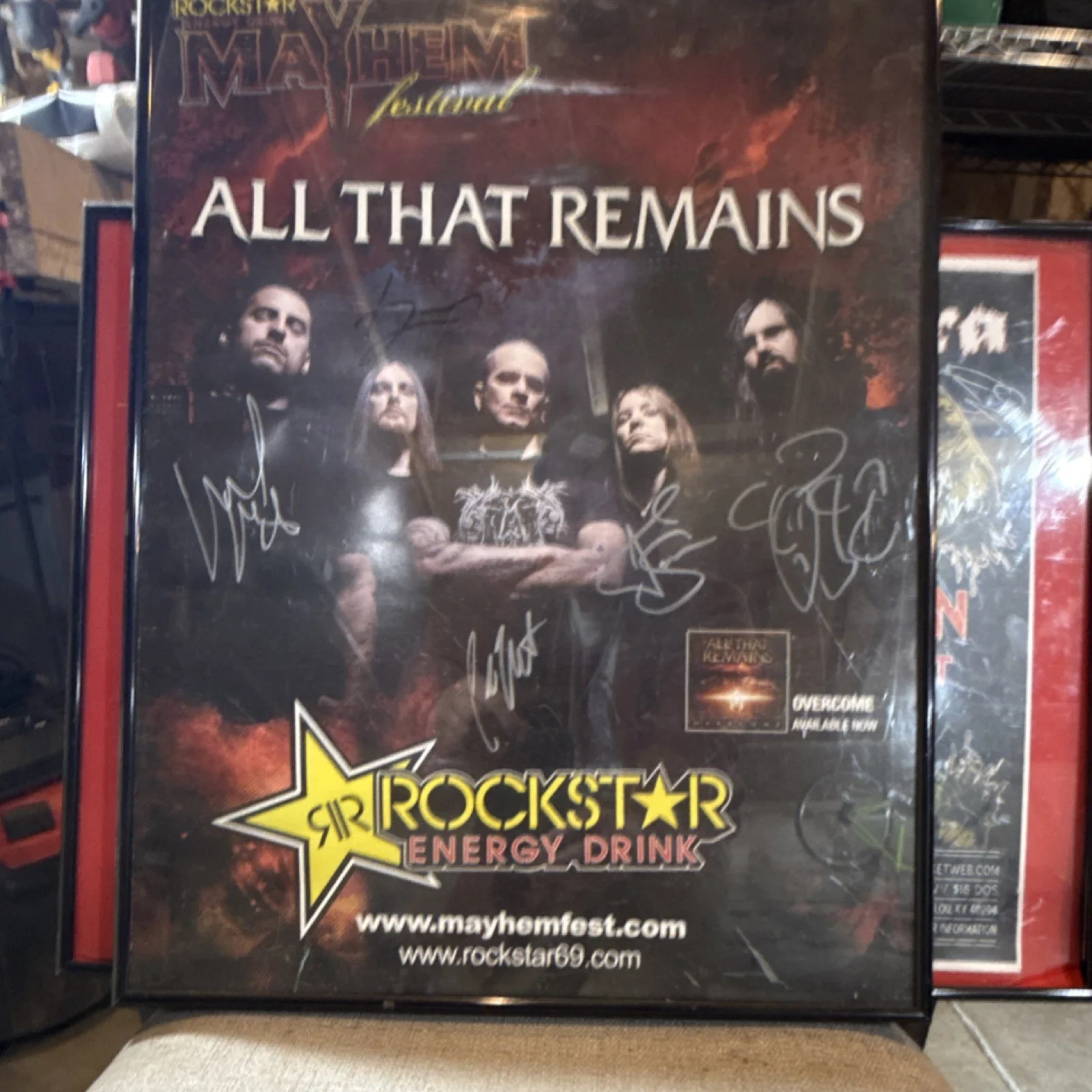 All That Remains Rockstar Mayhem Festival Original Signed Poster, image 2