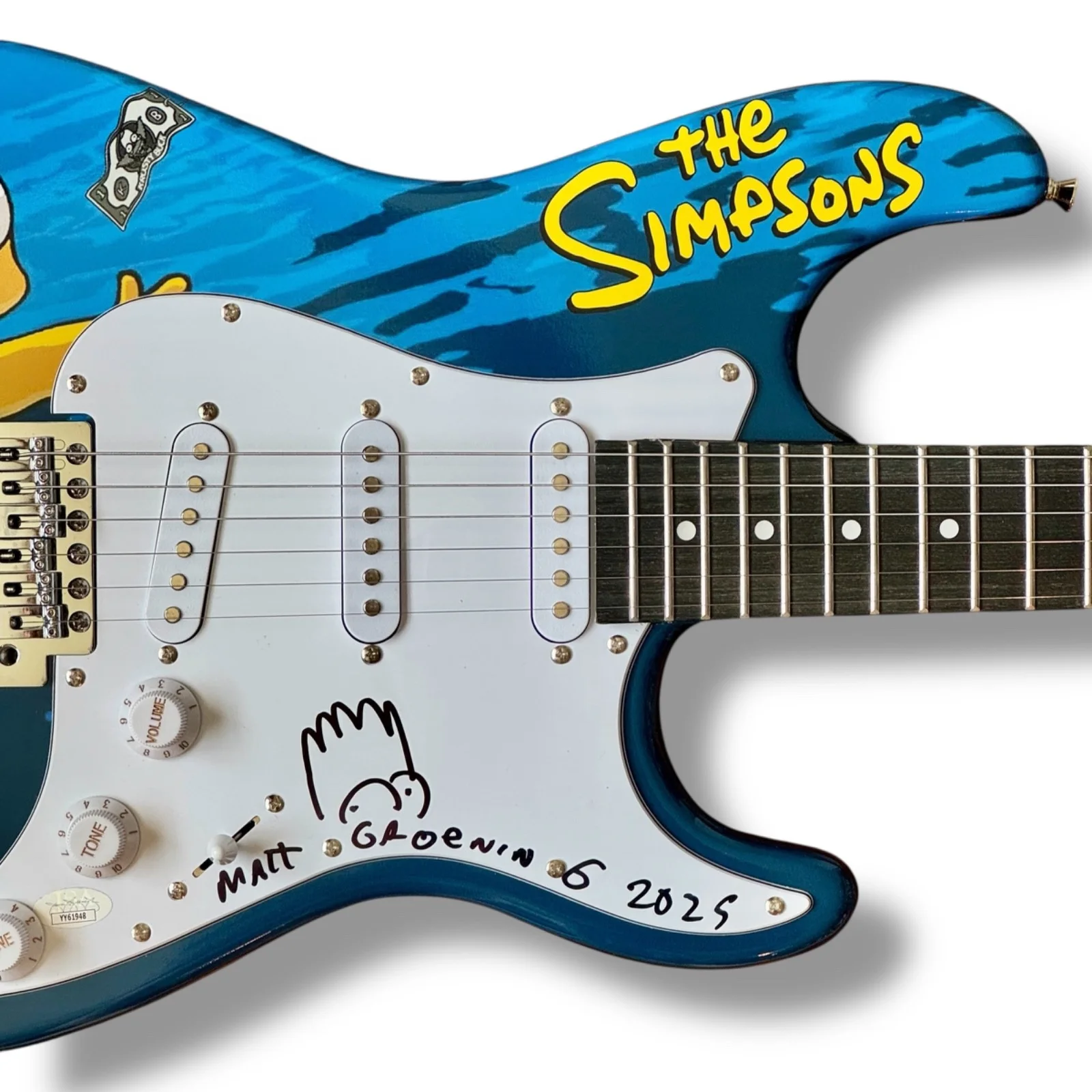 Matt Groening — Matt Groening Signed Guitar Custom Graphics JSA COA The Simpsons Bart Sketch!!, image 2