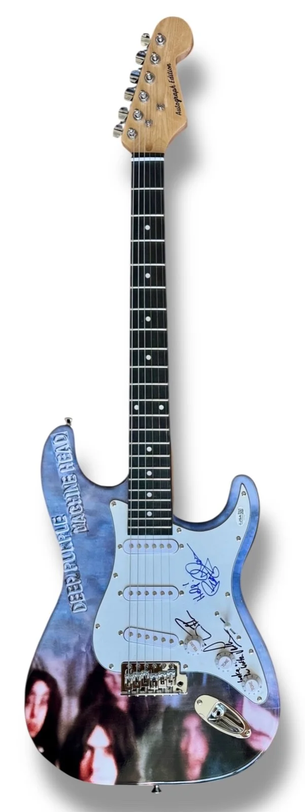 Deep Purple Signed Guitar Custom JSA COA Ian Gillan Roger Glover Ian Paice, изображение 3