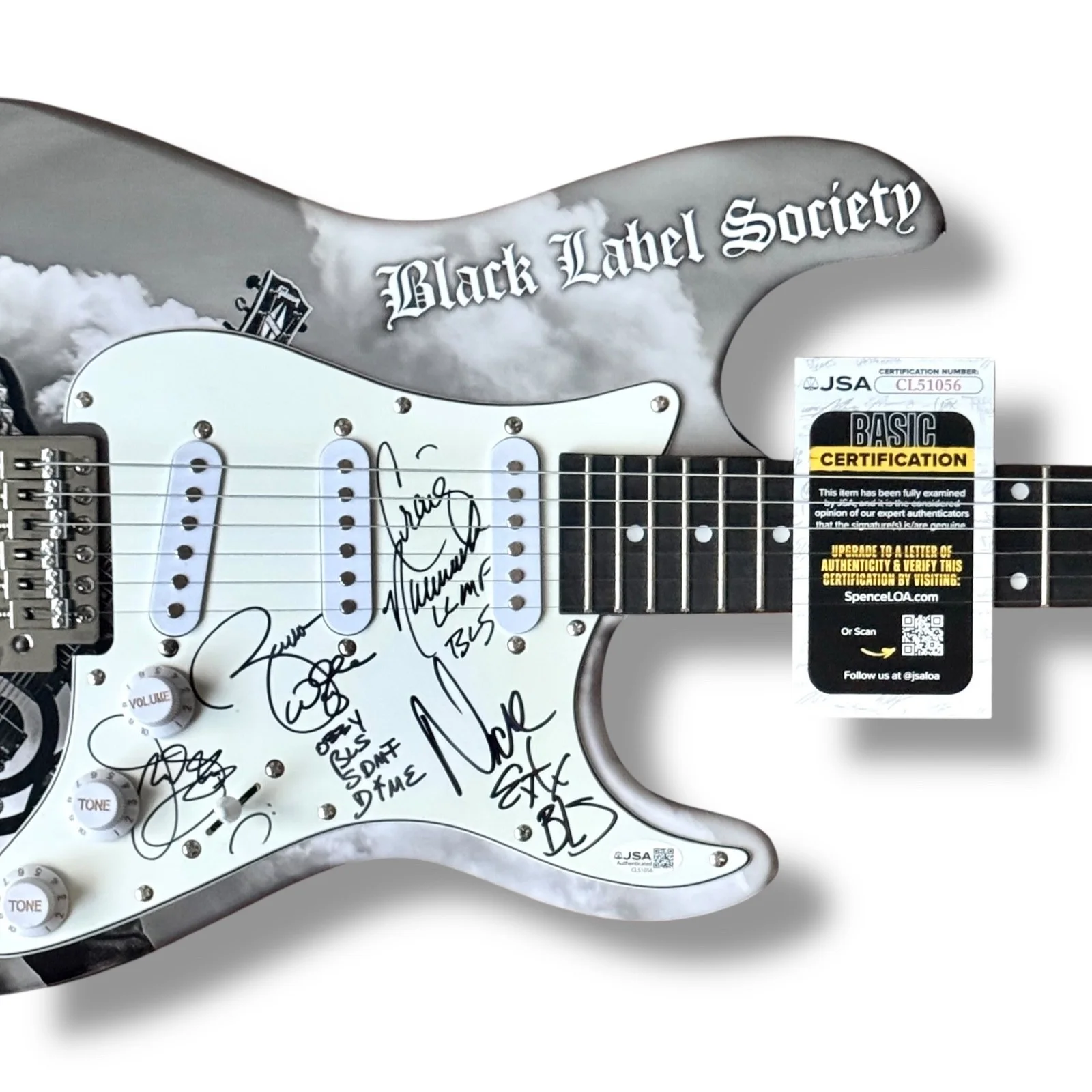 Zakk Wylde Signed Guitar Custom Graphics JSA COA Black Label Society Full Band, изображение 2