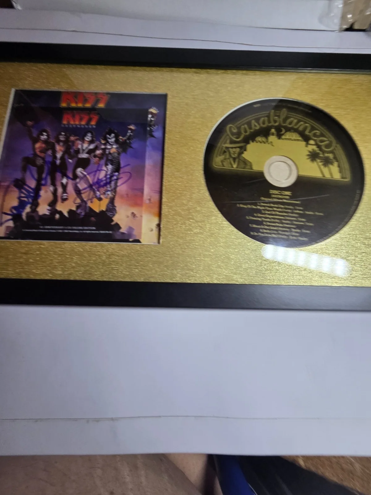 KISS DESTROYER signed PAUL STANLEY & GENE SMMONS framed CD coa JSA free s/h, изображение 2