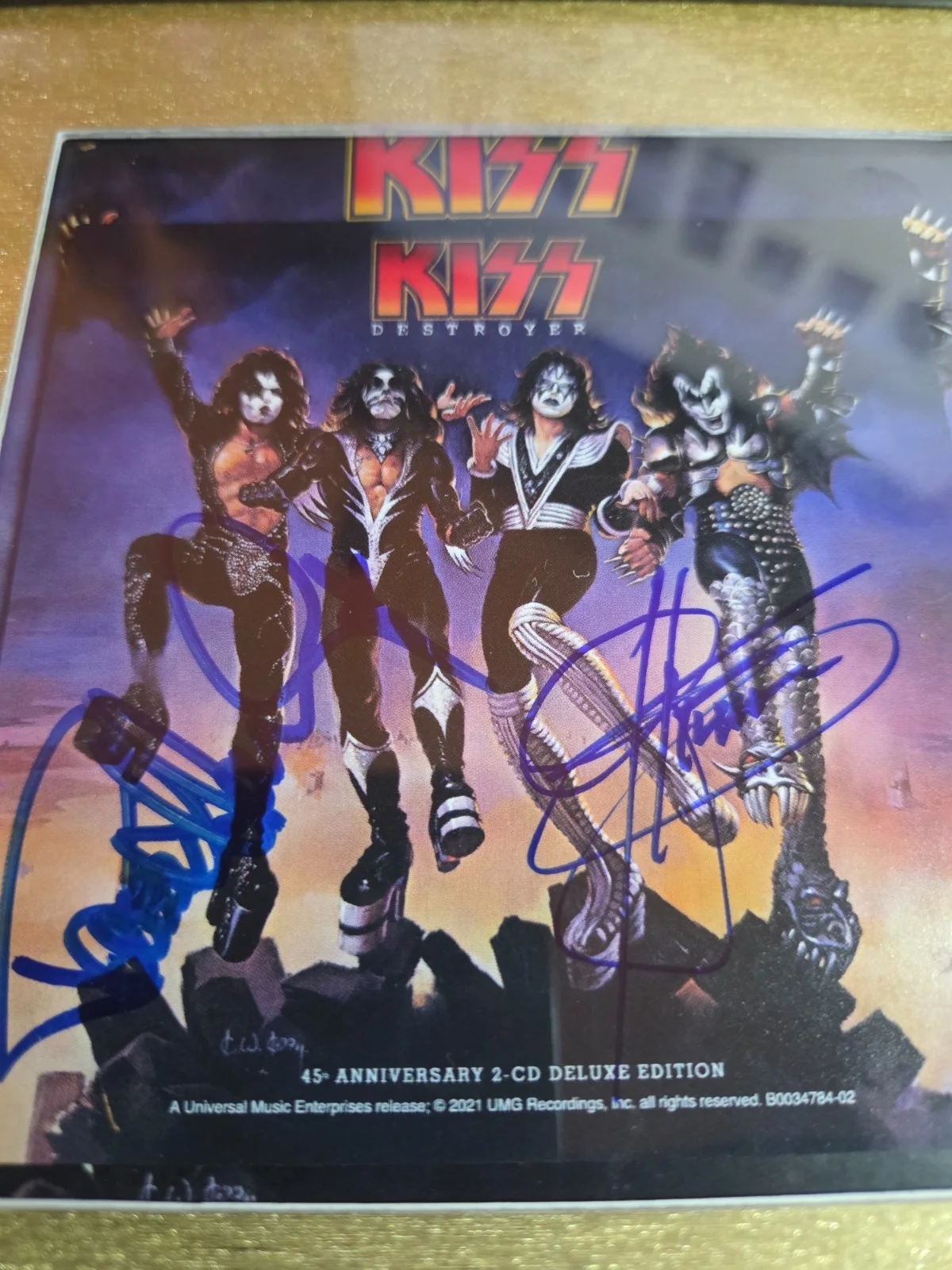 KISS DESTROYER signed PAUL STANLEY & GENE SMMONS framed CD coa JSA free s/h, изображение 3