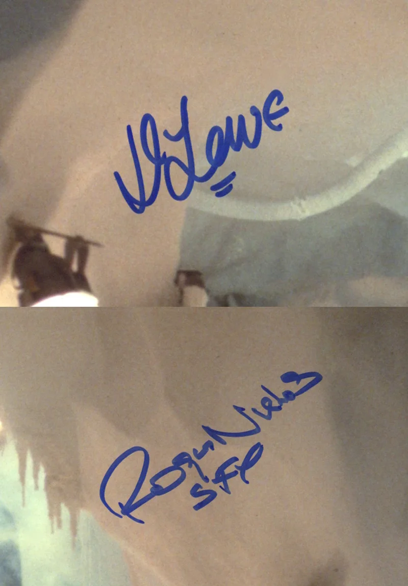 DENNIS LOWE & ROGER NICHOLS SIGNED 11x14 PHOTO ILM SFX STAR WARS OPX BECKETT BAS, image 2