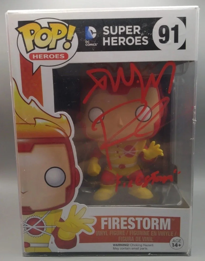Robbie Amell — ROBBIE AMELL SIGNED AUTOGRAPHED FIRESTORM FUNKO POP #91 COA #18838 AUTO