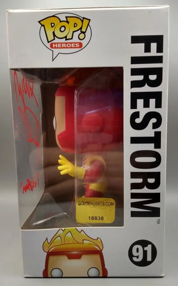 Robbie Amell — ROBBIE AMELL SIGNED AUTOGRAPHED FIRESTORM FUNKO POP #91 COA #18838 AUTO, изображение 4