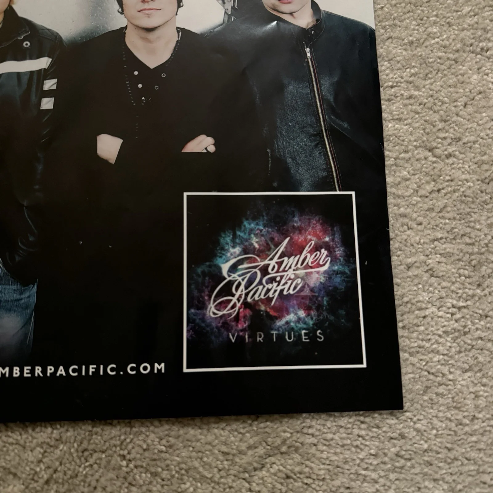 Amber Pacific Signed Band Poster Virtues Album Promo, изображение 4