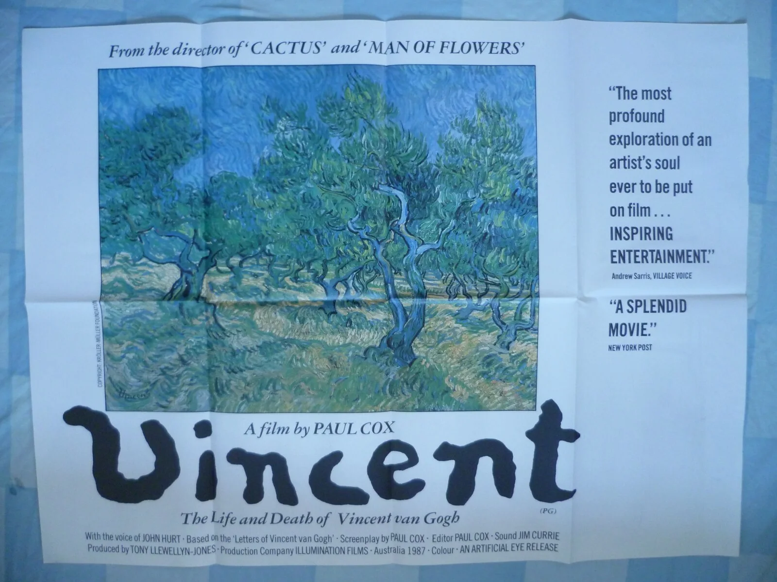 UK Quad Cinema Poster 1987 VINCENT The Life and Death of Vincent Van Gogh-J Hurt, изображение 3