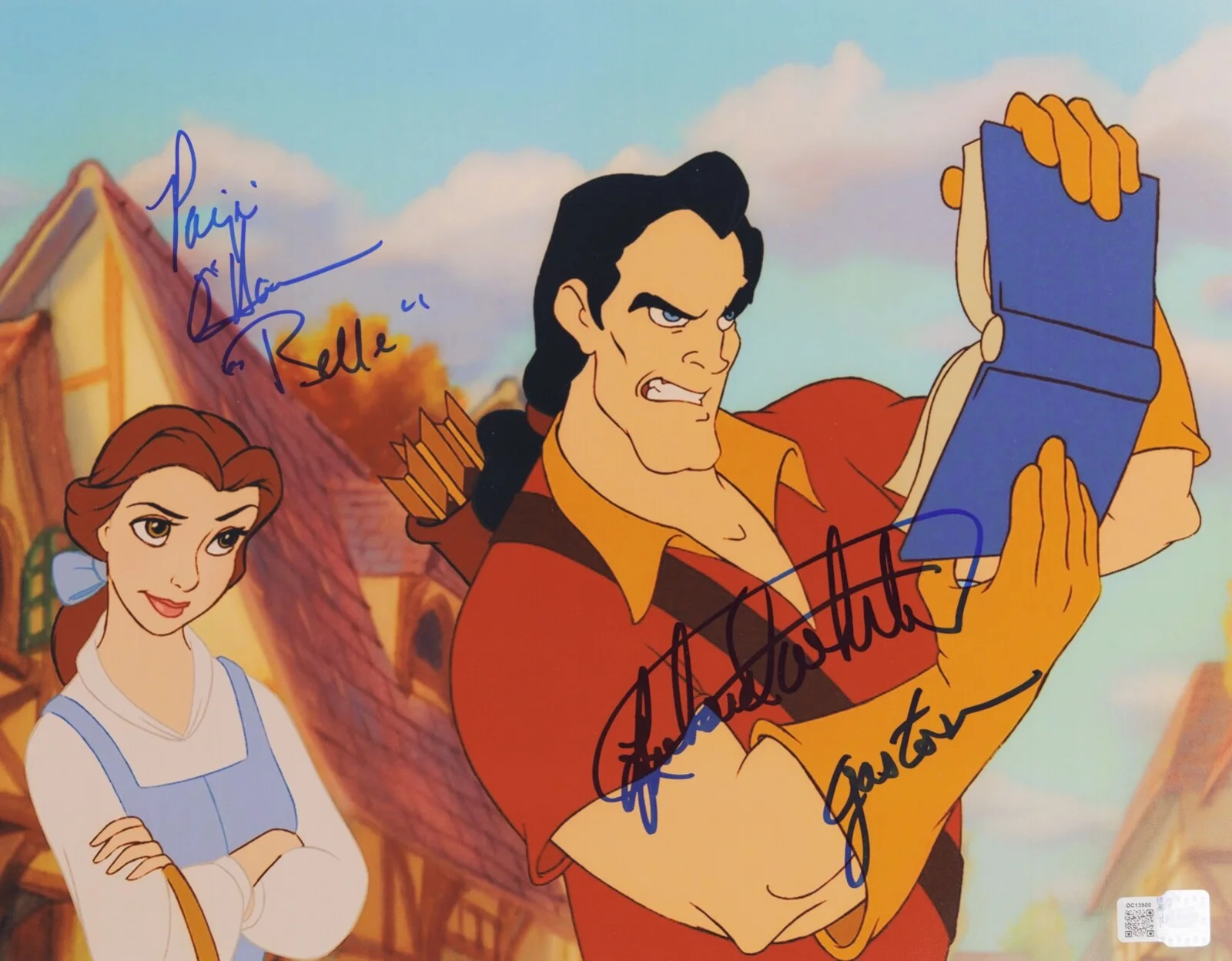 Paige O'Hara — PAIGE O'HARA & RICHARD WHITE Signed 11x14 Photo - BEAUTY & BEAST Belle Gaston
