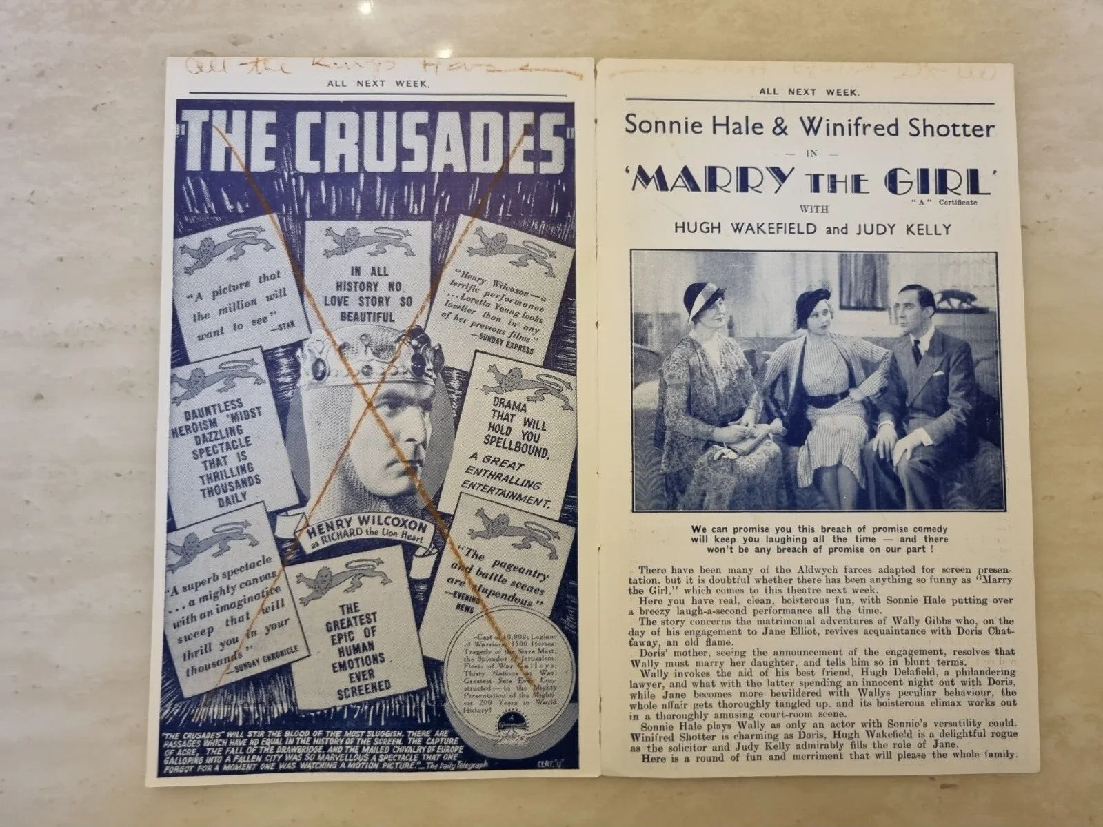 1935 The Crusades - Henry Wilcoxon Loretta Young / Marry The Girl - Judy Kelly, изображение 2