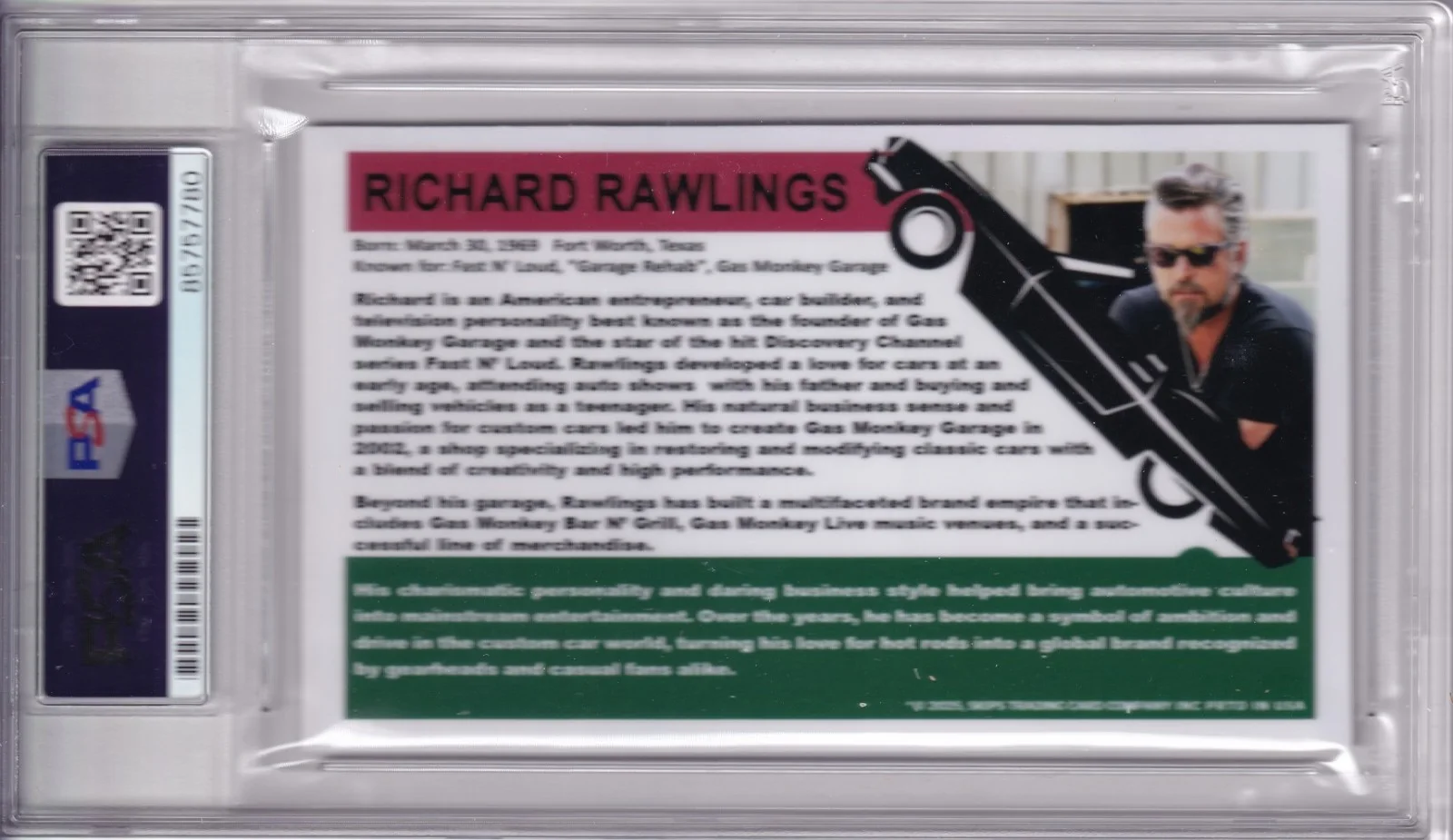 Richard Rawlings — Richard Rawlings Gas Monkey Garage signed autograph card PSA DNA, image 2
