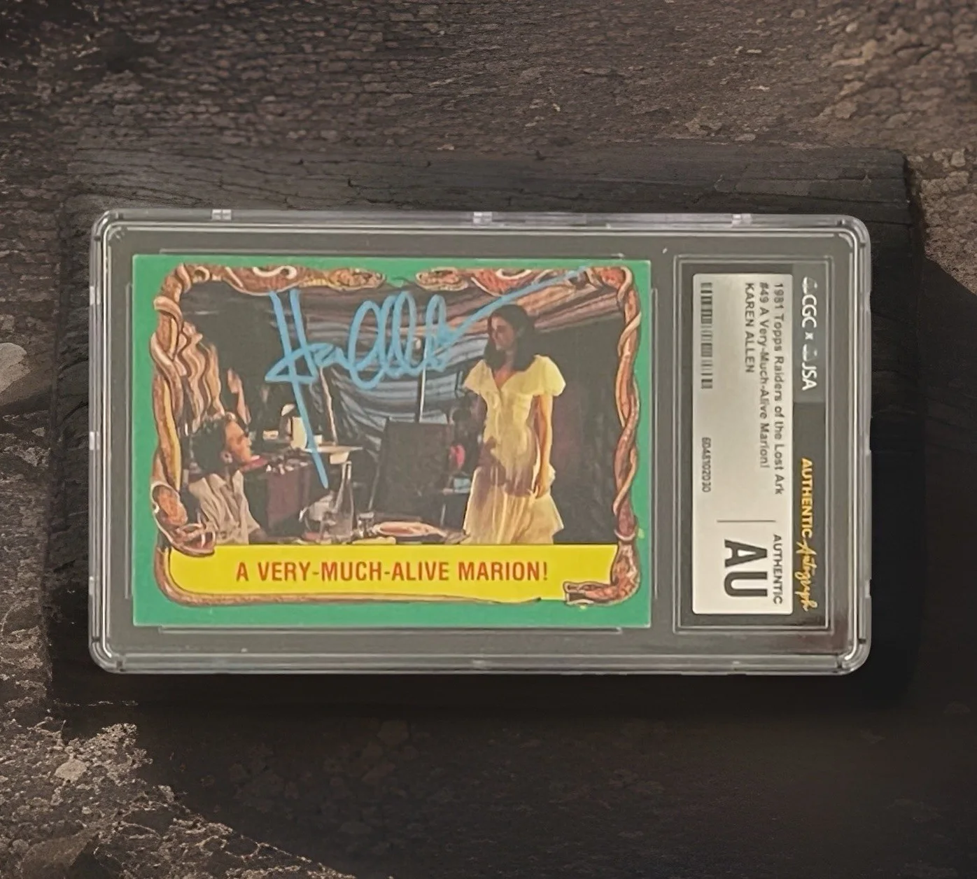 Karen Allen — Karen Allen Autographed 1981 Raiders of the Lost Ark Card Signed CGC JSA SLABBED
