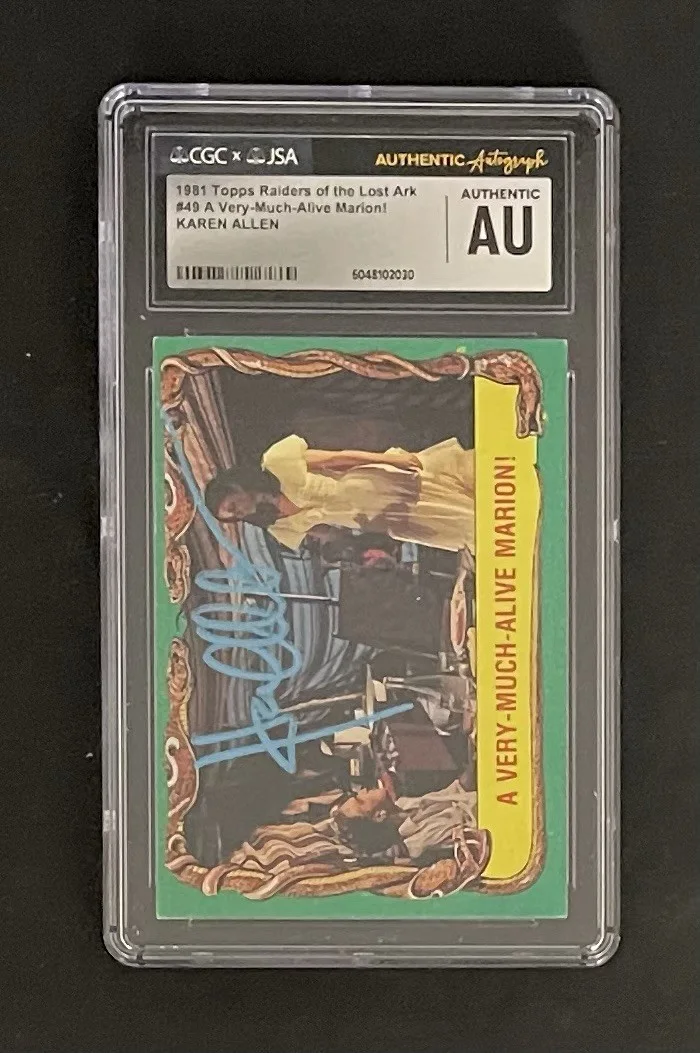 Karen Allen — Karen Allen Autographed 1981 Raiders of the Lost Ark Card Signed CGC JSA SLABBED, изображение 2