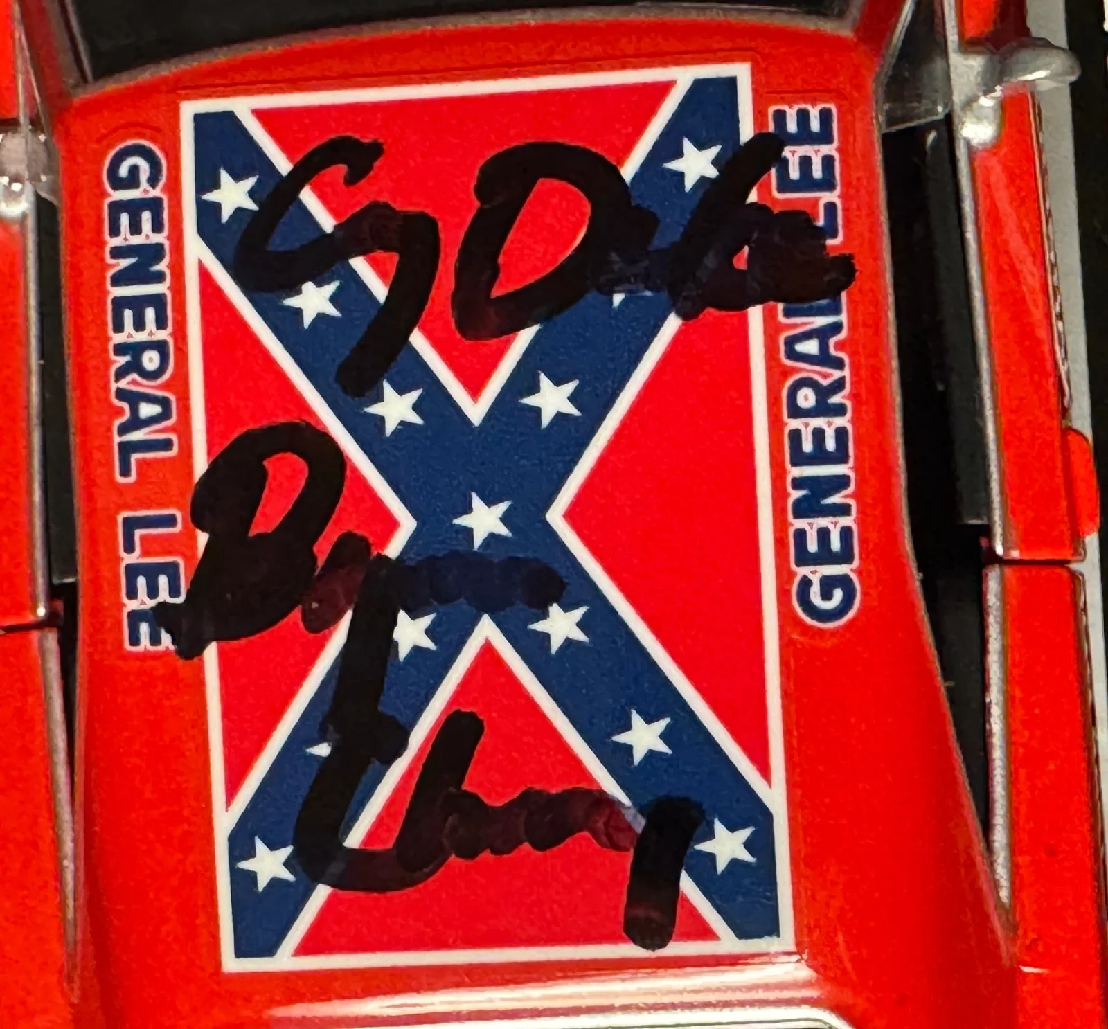 Tom Wopat, Ben Jones, Byron Cherry Coy Duke — Dukes of Hazzard signed 1969 Dodge Charger 1:25 Diecast Car - Wopat/Jones/Cherry, изображение 4