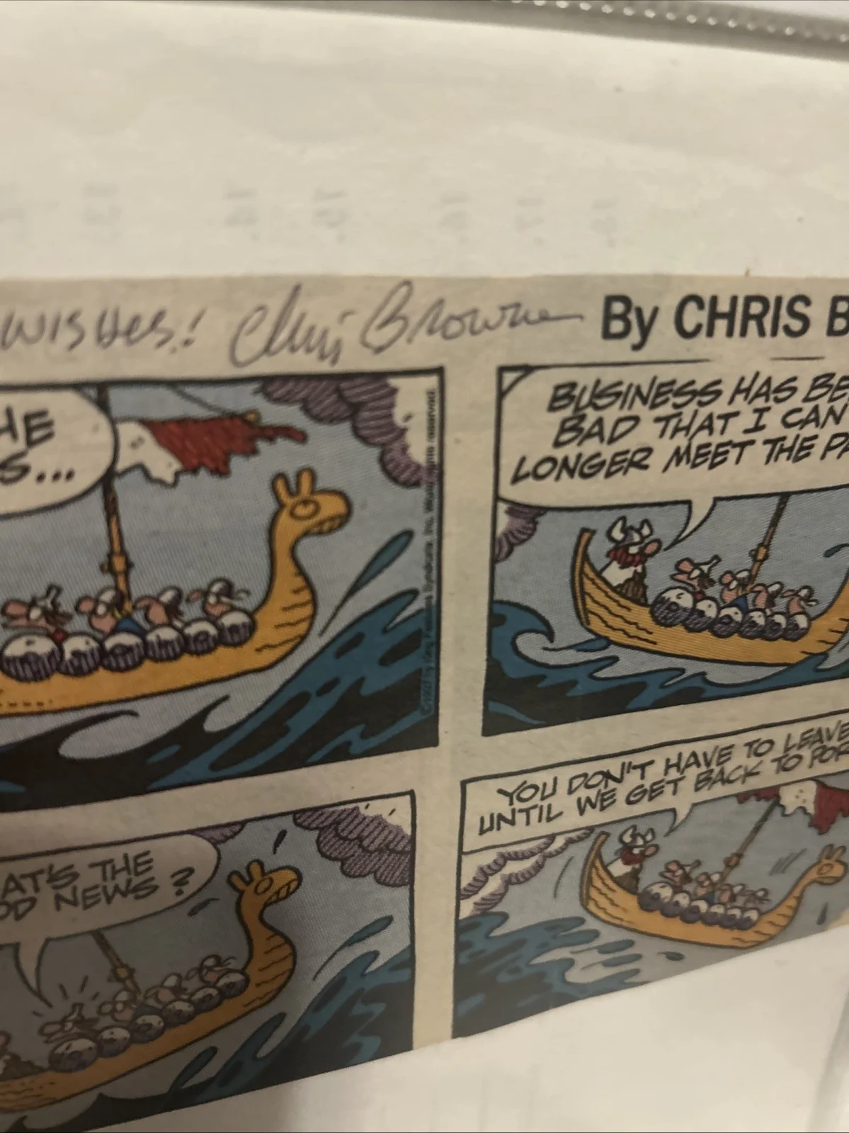 Chris Brown Animator — Chris Brown Animator Autographed 9”x4” Cartoon Hagar The Horrible, изображение 4
