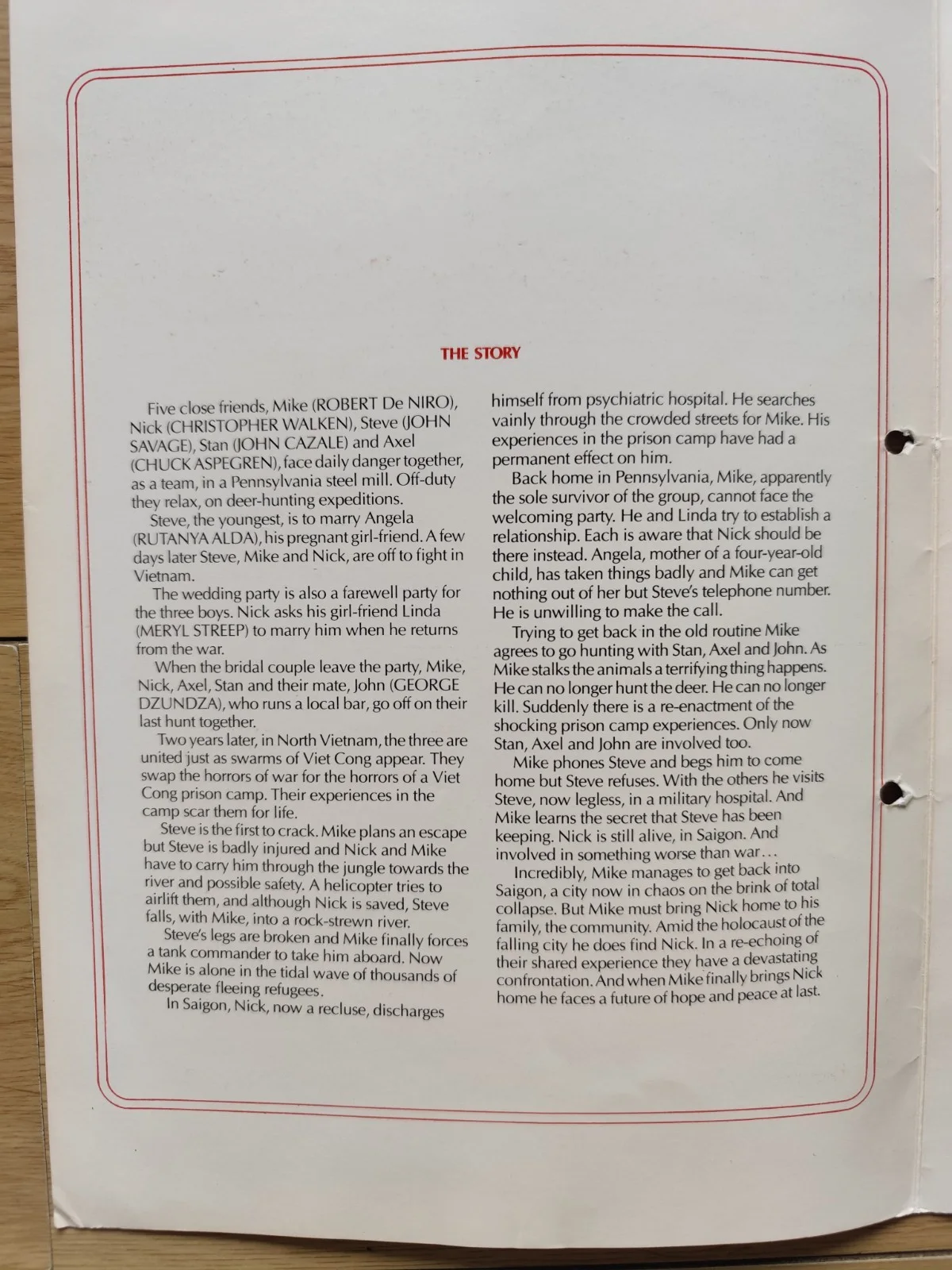 🎯 The Deer Hunter (1978) Partial Press Kit – Folder, Story, Credits &Stills, image 2