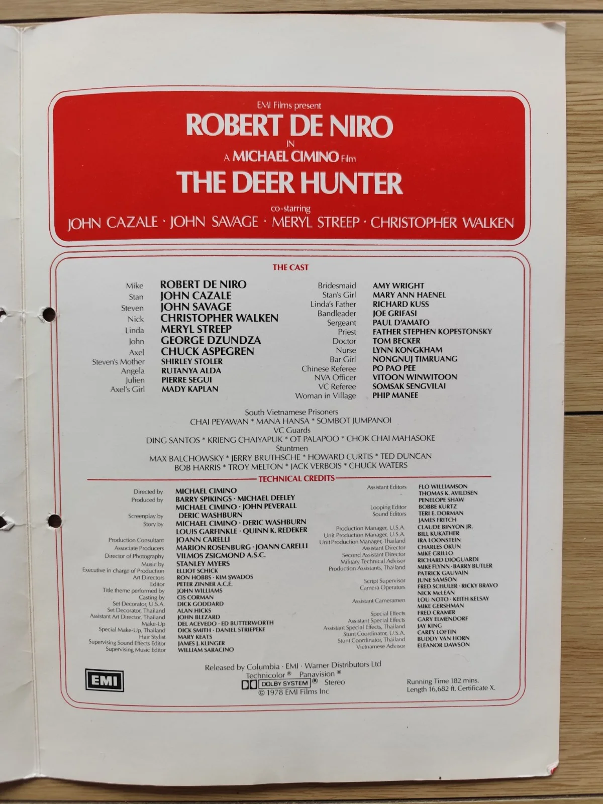 🎯 The Deer Hunter (1978) Partial Press Kit – Folder, Story, Credits &Stills, image 3