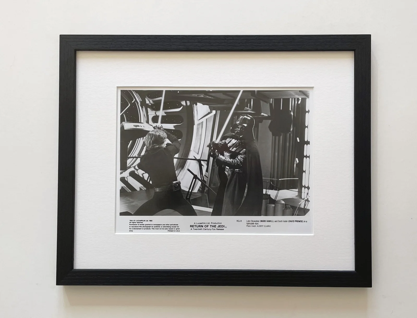 Star Wars Return Of The Jedi Photo Original Framed 8X10 Inch B&W Press Still, изображение 2
